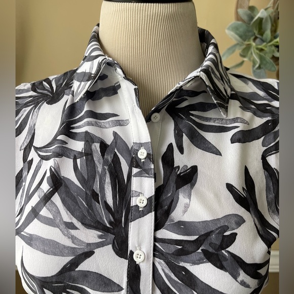 PUMA GOLF Black White Palm Sleeveless Polo Moisture Wicking UPF Resort Small - Picture 12 of 15